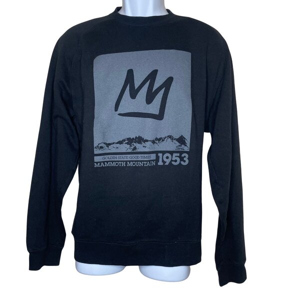Mammoth Mountain Black Grey Long Sleeve Crew Neck Sweatshirt Size Large - Picture 1 of 12